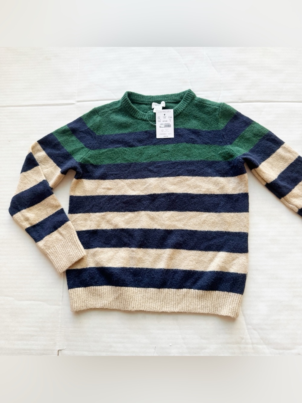 Crewcuts Boy New Striped Crewneck Sweater Size S 6-7Y
NWT